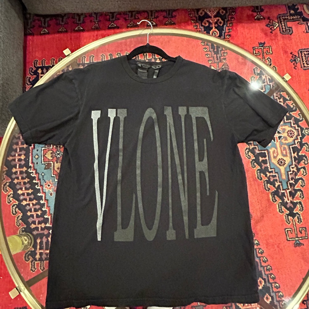 Black Designer VLONE Graphic Logo T-Shirt - Men's